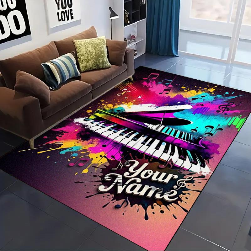 Name Custom Music Carpet Rug for Living Room Bedroom Home Sofa Decoration,Kids Play Non-slip Floor Mat