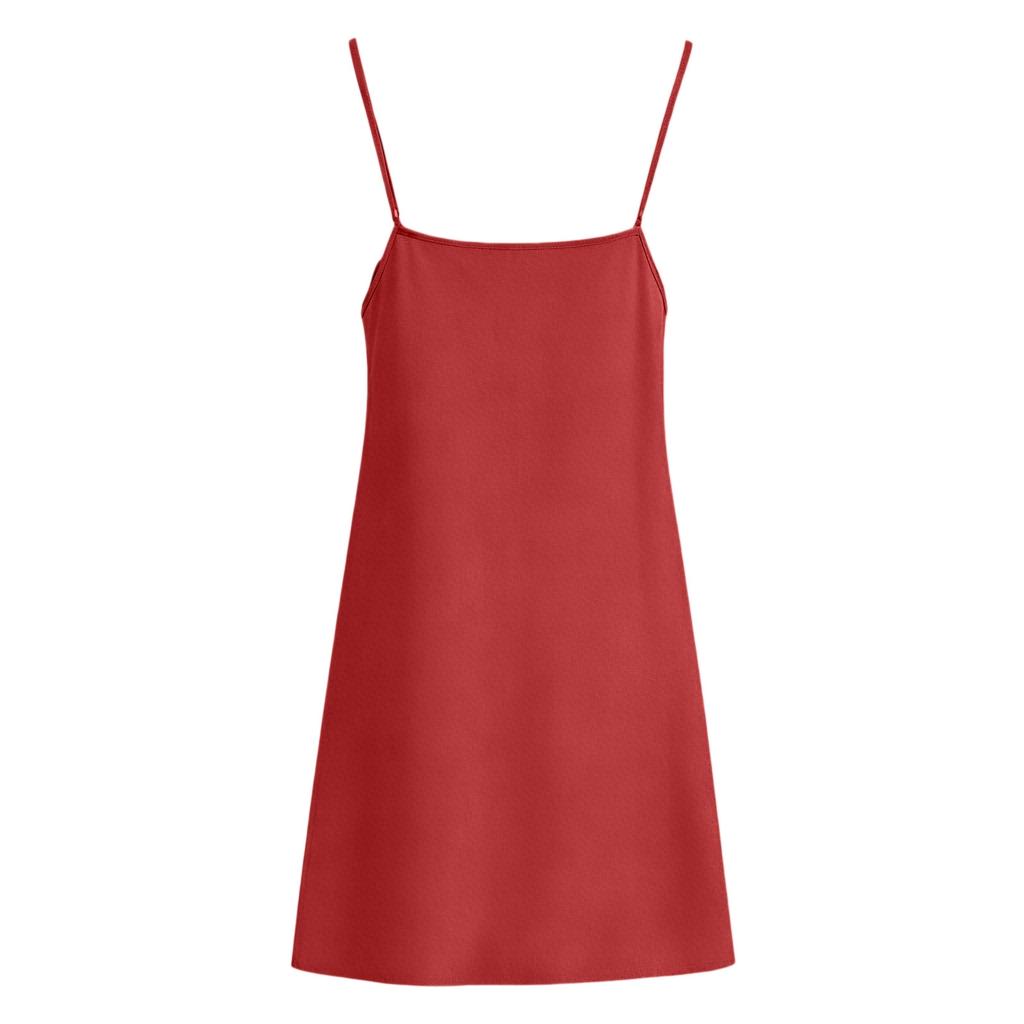 Modisches Damen Sommer Baumwolle Leinen Damen Kleid V-Ausschnitt Schmaler Träger Modisch Bohemian Strandurlaub Lässig Sonnenrock