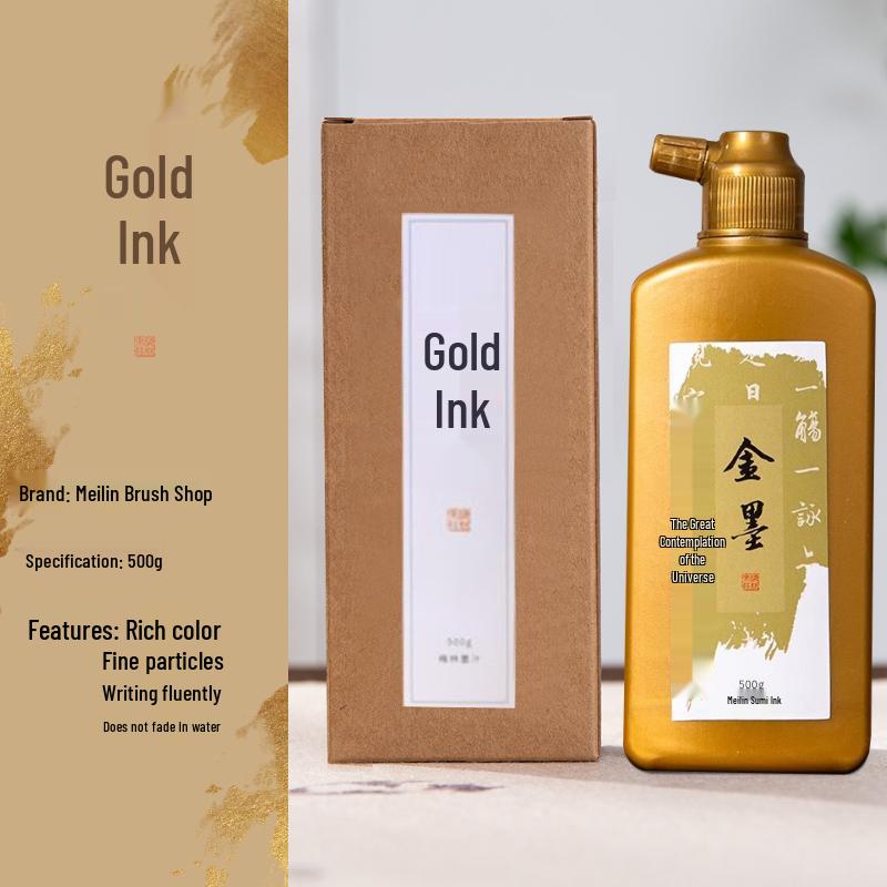 Anfänger Set für duftende Tuschestäbchen für Kalligraphie & Chinesische Malerei im Stil mit dünner Gold Schrift