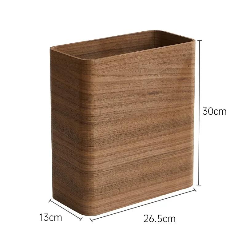 Cestino per la spazzatura in stile nordico giapponese cestino in legno massello scatola portaoggetti in legno per la casa cestino creativo per camera da letto soggiorno cucina