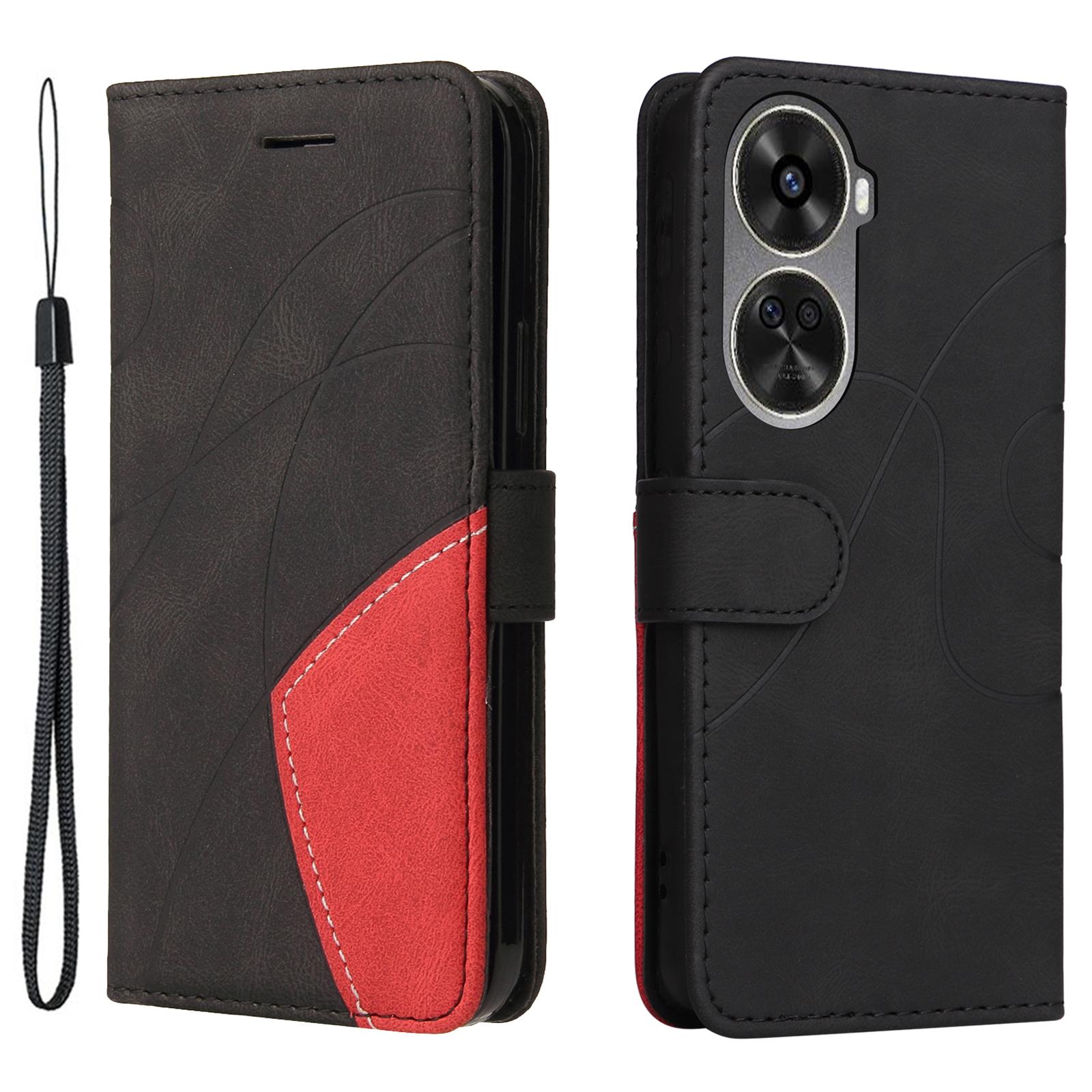 

For Huawei nova 12 SE 4G/nova 11 SE Leather Case Wallet Stand Color Splicing Phone Cover A