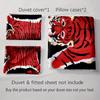 Red tiger motif Bedding Duvet cover sets Duvet covers Pillowcases gifts (1 * Duvet Cover 2 * Pillowcases, without duvet insert)