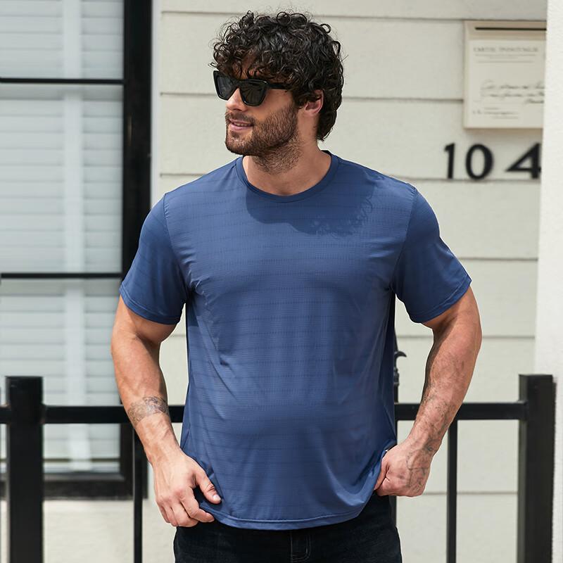 Dibinze Men's Plus Size Ice Silk Short Sleeve T-Shirt