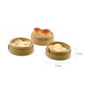 3Pcs 1/12 Scale Mini Simulation Steamer Basket Pan Fry Dumplings Roasted Wheat Model Dollhouse Kitchen Decoration Toys