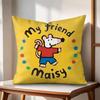 Cute Bobo the Mouse Cushion Cover Natural Linen Organic Fabric DoubleSided Printing Couch Pillow Covers Home Decor
