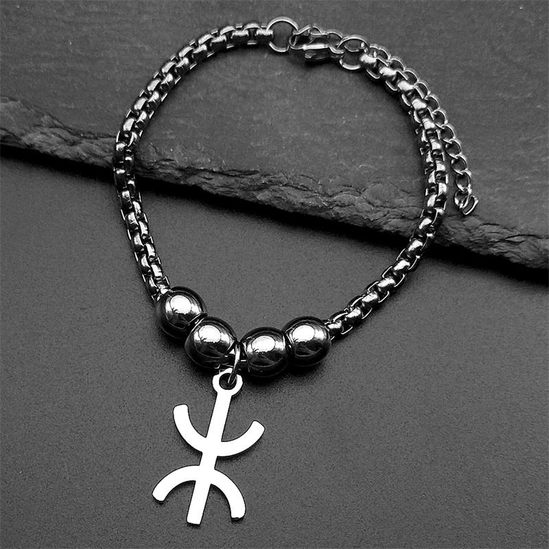 Africa Berbers Symbol Bracelet for Women Men Stainless Steel Gold Silver Color African Berber Kabyle Style Bangles Jewelry Gift
