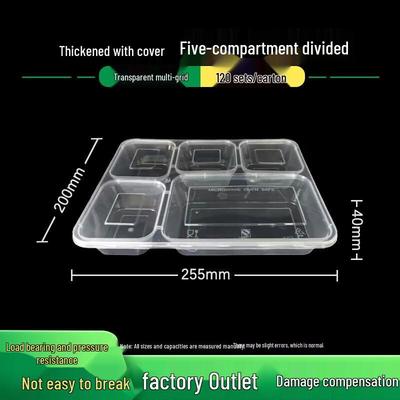 Boîtes Repas à Emporter Jetables Micro-ondables à 5 Compartiments