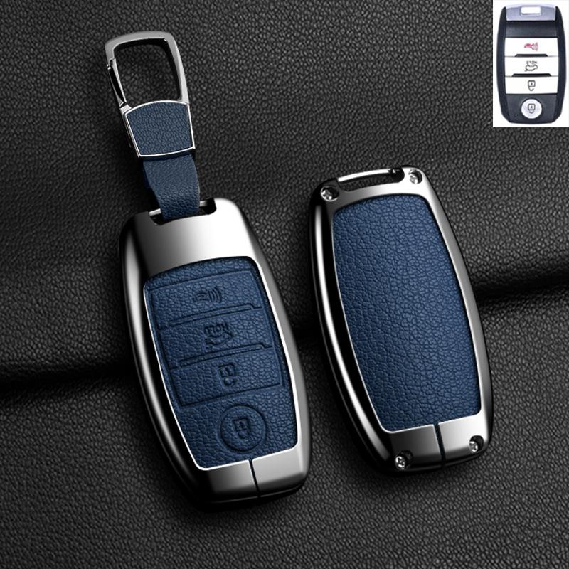 Auto Key Fob Cover Case Fit For Kia Picanto Sportage Rio 3 Cerato 4 Soul K5 Ceed Optima Seltos Sorento Genuine Leather Automotive Auto Accessories