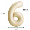 1/3/10Pcs Holiday Party Decorations, Baby Birthday Decorations, 32-Inch Individually Wrapped Caramel Cream Number Foil Balloons