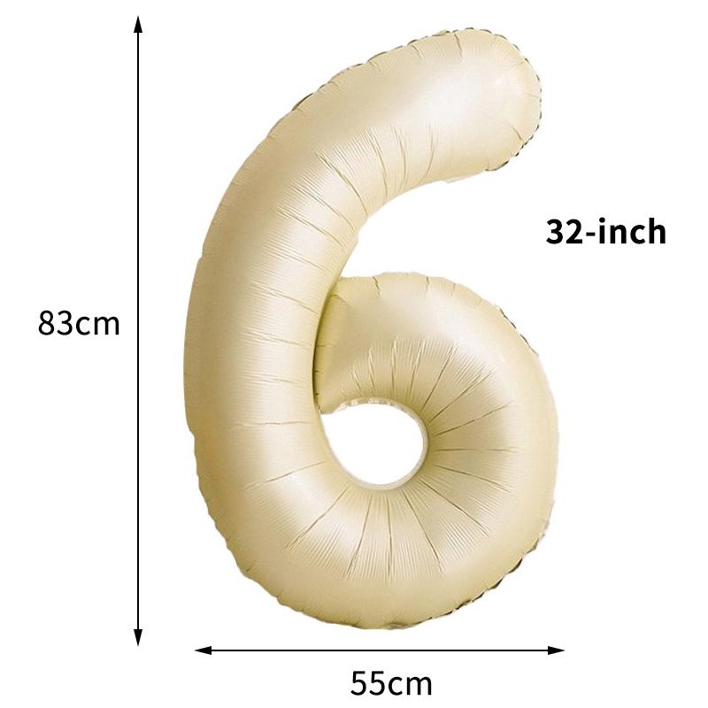 1/3/10Pcs Holiday Party Decorations, Baby Birthday Decorations, 32-Inch Individually Wrapped Caramel Cream Number Foil Balloons
