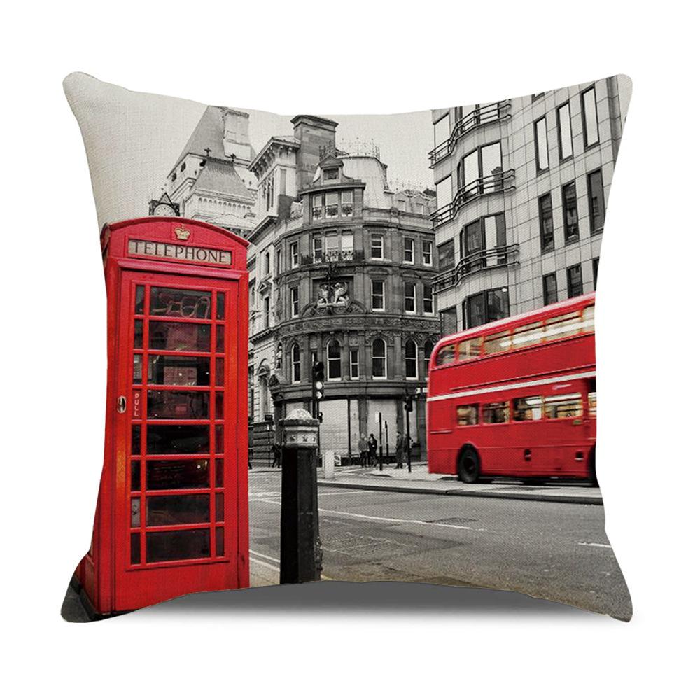 Pillow Nordic British Style Ins Linen Pillow Case Sofa Cushion Square Cushion Iron Tower