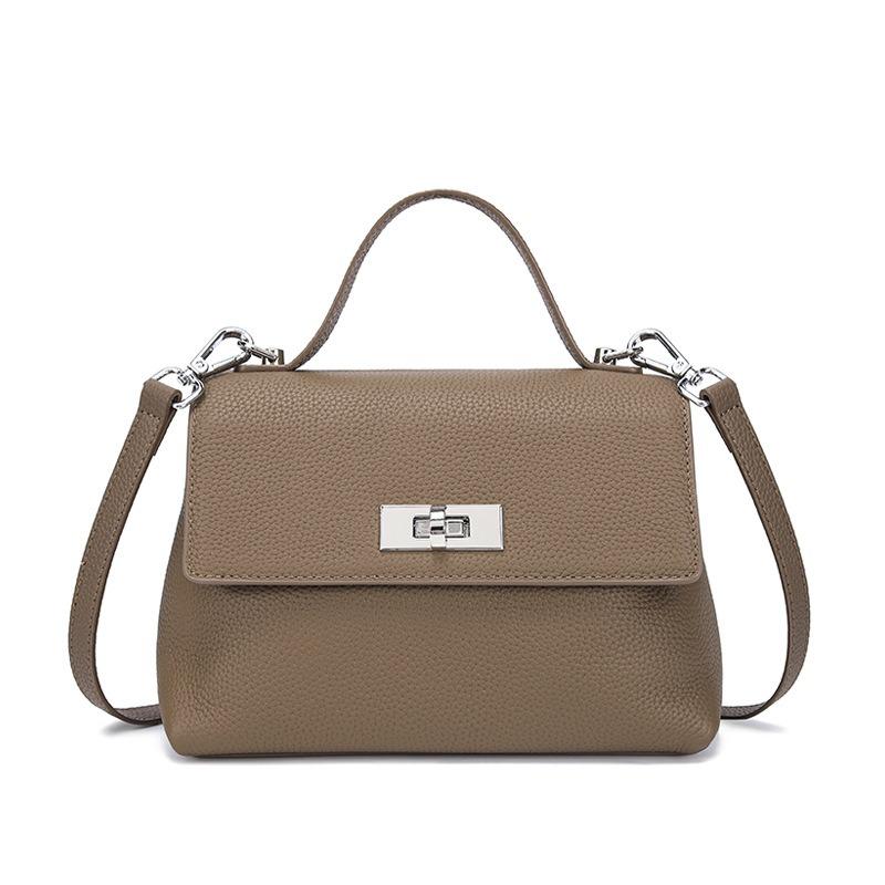 Cowhide Bag Women's Crossbody Bag Handbag Women's Niche Everything Small Square Bag Retro Commuter Shoulder Bag