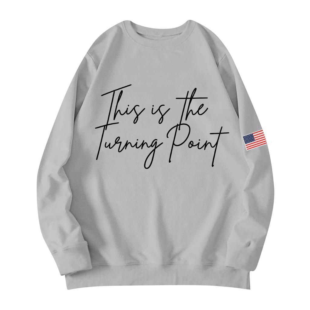 Unisex Printed Round Neck Long Sleeved Loose Fitting Long Sleeved Casual Long Sleeved Top Hoodie