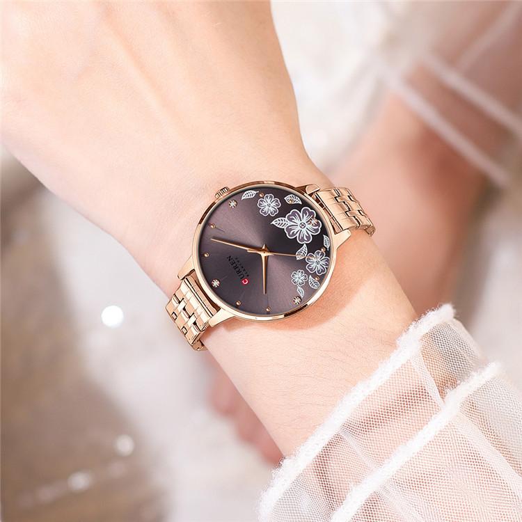 CURREN Steel Band New Small Dial Compact Women's Personality Watch Calendar Sports Watch