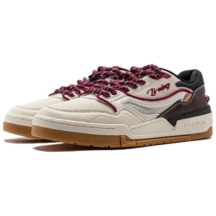 Li Ning 001 Btc Premium Versatile Retro Skate Shoes Thick Sole Height Increasing Non-Slip Shock Absorbing Wear-Resistant Support AGCU031-5
