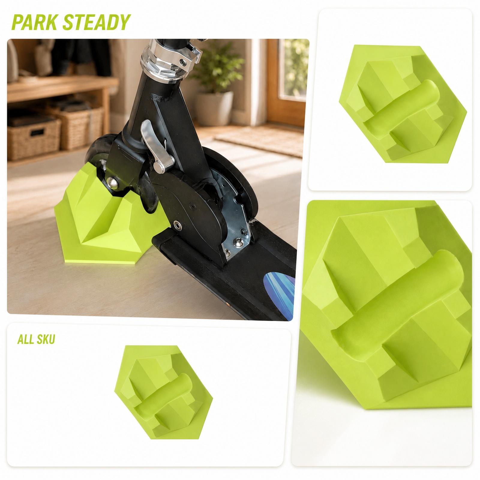 3D Printed Scooter Parking Stand Bracket with Wheel Support Holder Durable Design for Stable Scooter Storage and Easy Placement One Size