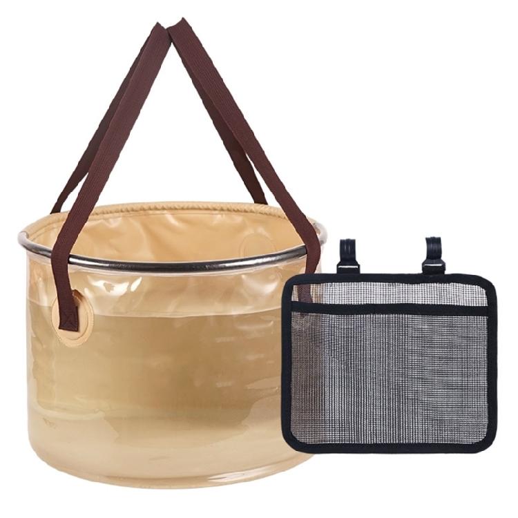 20L/30L Capacity Outdoor Folding Bucket PVC For Campers Hiker Fishermen Convenient Carry Handle