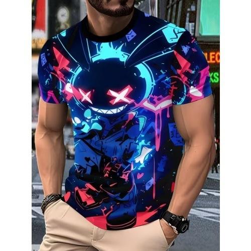 3D Digitaldruck T-Shirt Teenager Herren Kurzarm Oberteil Vielseitig Atmungsaktiv