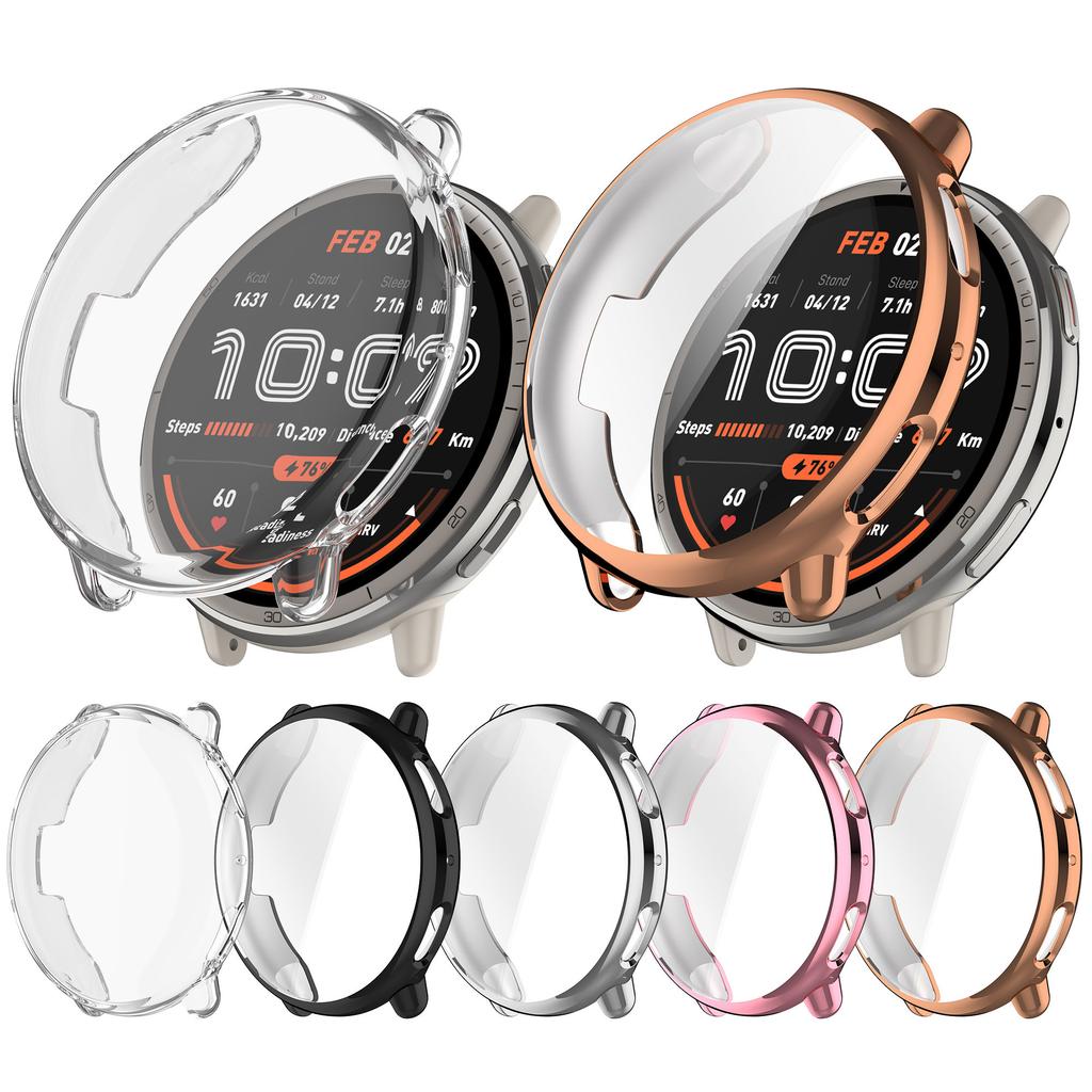 For Huami Amazfit Active 2 (A2437) Watch Case Full Coverage Flexible TPU Electroplating Cover