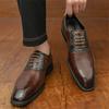 Britain Gentleman Designer New Men's Pointed Lace Up Oxford Shoes Male Wedding Dress Homecoming Formal Wedding Footwear