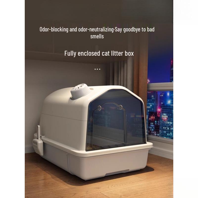 Extra Large Odor-Proof Enclosed Cat Litter Box with Deodorizing and Splash Protection