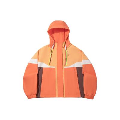 Li Ning Simple Loose Color Block Hooded Sports Fashion Windbreaker Women Outerwear AFDVH12-1