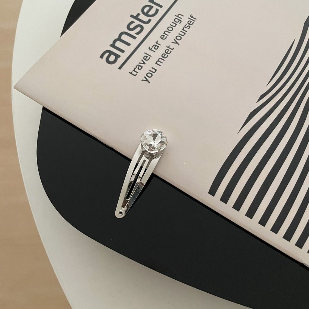 

Candy Color Korean Shiny Hair Clip Crystal Square Hair Clip Y2K Women Jewelry Love Heart Hairpin rose red-heart