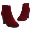 Women's Ankle Boots Autumn Winter High Heels Short Boot For Women Red Black Flock Party Shoes Female Large Size 45 47 Fashion
