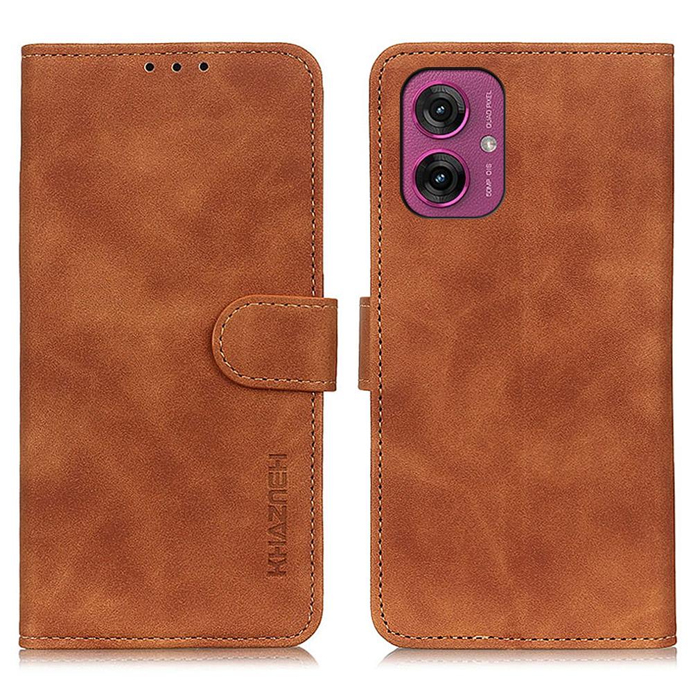 KHAZNEH For Motorola Moto G55 5G Case PU Leather Retro Texture Phone Cover