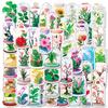 50 Cartoon Hand-Painted Romantic Glass Bottle Flower Theme Sticker Diy Creative Hand Account Decoration