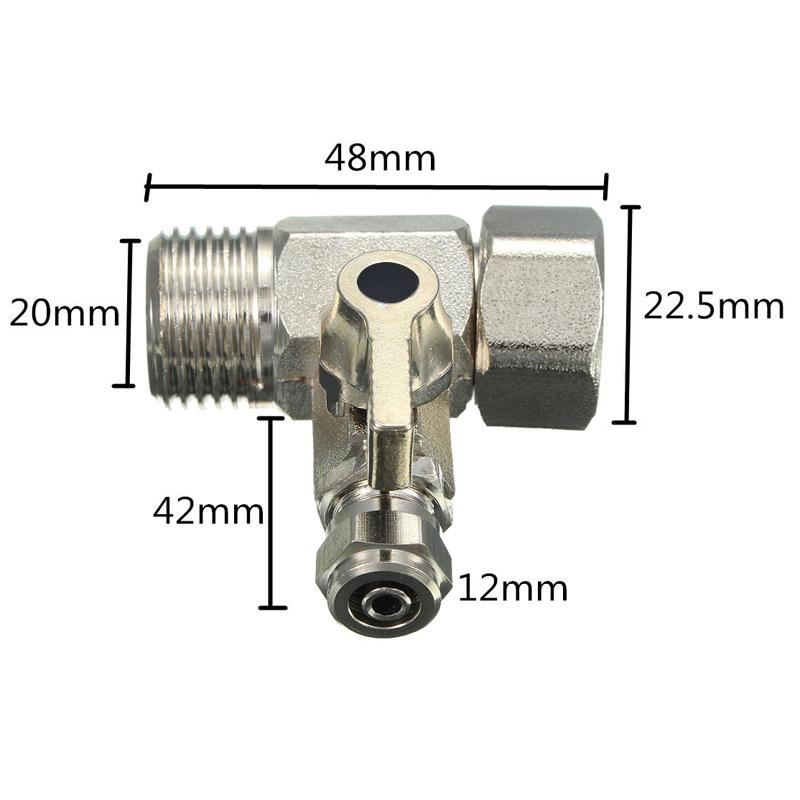 1 szt. Adapter do wody zasilającej RO 3/4'' do 1/4'' z zaworem kulowym odcinającym i trójnikiem kranu