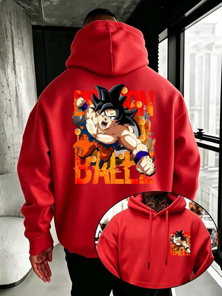 Dragon Ball Z Hoodie Son Goku Battle Image Anime Sweatshirt High Quality Warm Loose Fit Women And Men Hoodie