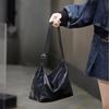 Genuine Leather Tote Bag Women Top Grain Oil Wax Calfskin Large Capacity Crossbody Shoulder Minimalist Style