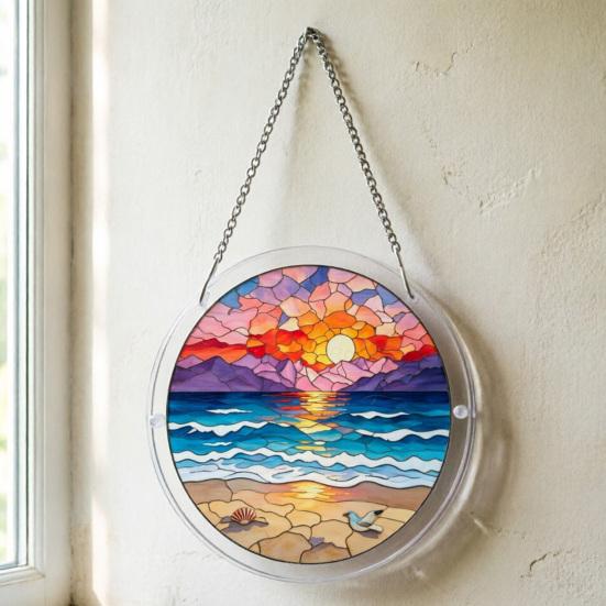 Skládačka Suncatcher, DIY puzzle Akrylový Suncatcher, Vitrážový závěsný ornament pro domácnost, Zahradní dekorace, Dárek pro ženy, Maminku, Přátele