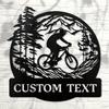 Custom Metal Sign Mountain Bike Silhouette Outdoor Home Kitchen Wall Decor Holiday Gift