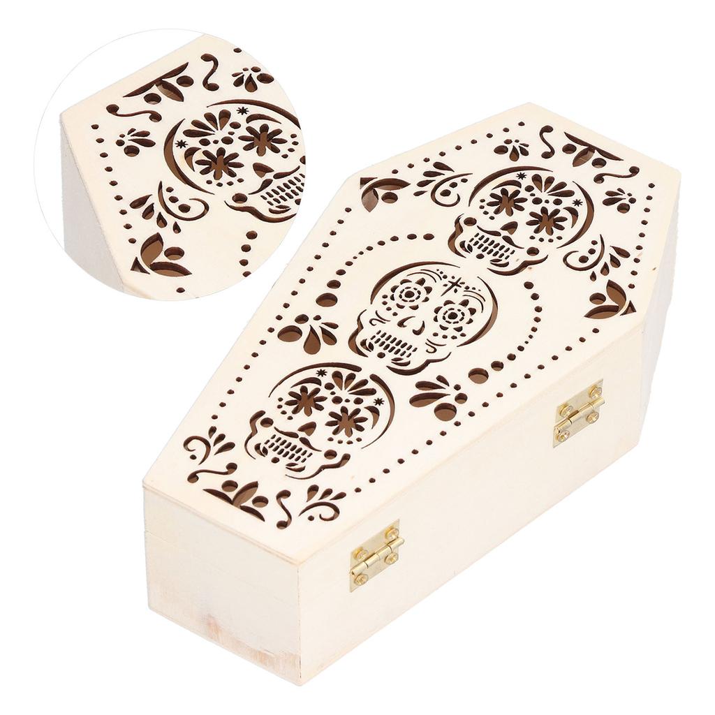 2Pcs DIY Unfinished Wooden Coffin Box for Small Pet Funerals Halloween Party Decoration