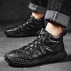 38-46 Fall/ Winter Mens Handmade  Leather  Soft Sock Ankle Boots Autumn Winter Men Boots Men's Ankle Boots Handmade Plush Shoes Casual Shoes