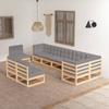 Day and Night - Day and Night Garden Furniture Set 9 Pieces and Cushions Solid Pine Wood
