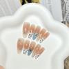 10Pcs Leopard Print Press On Nails Long Oval Design French Elegant Gradient Tips For Women Natural Fit