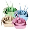 6Pcs 4 Colors Hair Dye Tools Set Hairdressing Mixing Bowl Brush Set  for Stylist