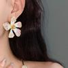 Sweet Oil Drop Flower Ear Studs Baroque Korean Style Earrings Enamel Flower Earrings  Jewelry