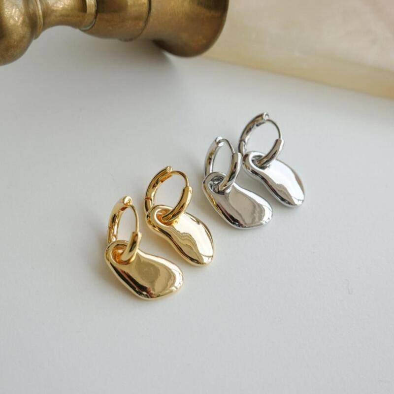 

Tomoro Drop Silver Women s Round Charm Glossy Earrings gold