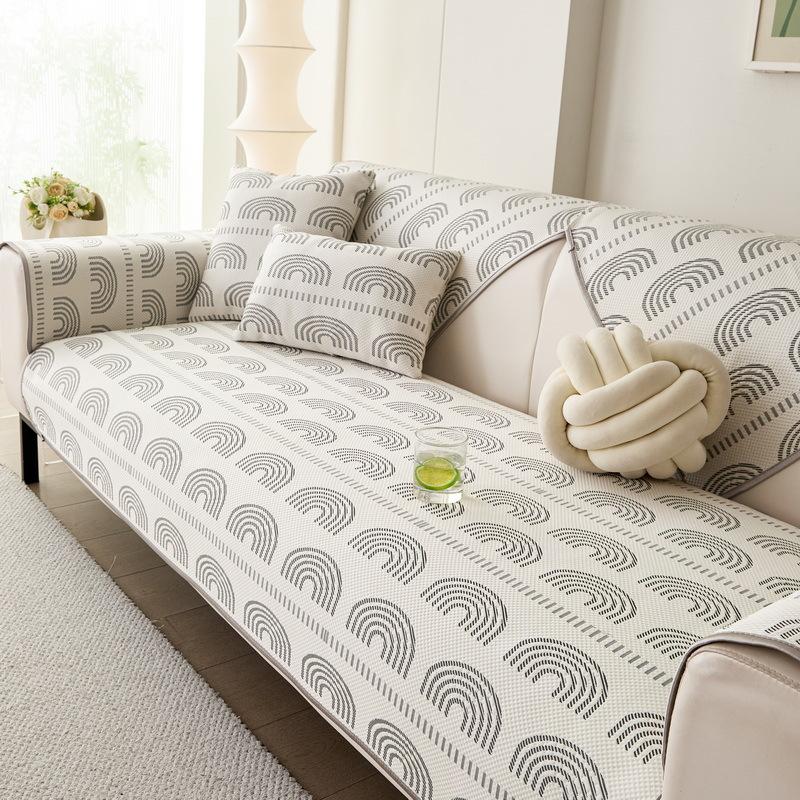 

Summer Cool Cushion Sofa Cushion Mat Summer Cool Feeling Ice Silk Non-Slip Seat Cushion Sofa Cover All-Inclusive Jacquard Cover 70*70cm
