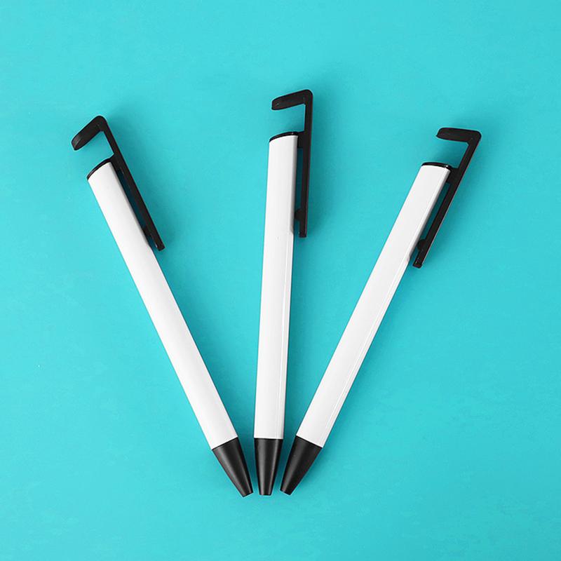 1/5 Sets Diy Sublimation Ballpoint Pen Blank Aluminum Tube Body Ball Pens Cellphone Stander Holder With Shrink Films