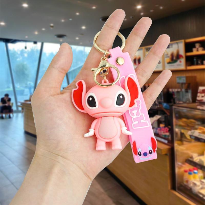Adorable Cartoon Stitch Keychain For Girls Cute Couple Backpack Charm For Students