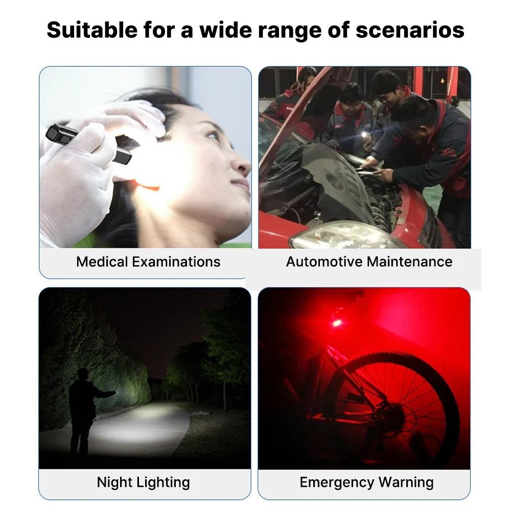 LED Portable Flashlight 120LM Medical Handy Pen Light with Pen Clip 400mAh Working Inspection Ranging Medical Pen Pupil Lamp