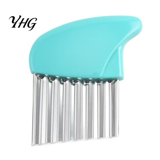 Homemade Fries Cutter Stainless Steel Potato Cutter, Wavy Blade French Fry Slicer, Manual Handheld Vegetable Slicer Energy Saving Chopper for Kitchen
