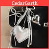 Miu Heart Shaped Pu Bag Charm With Water Drop And Bell Detailing For Stylish Gifts