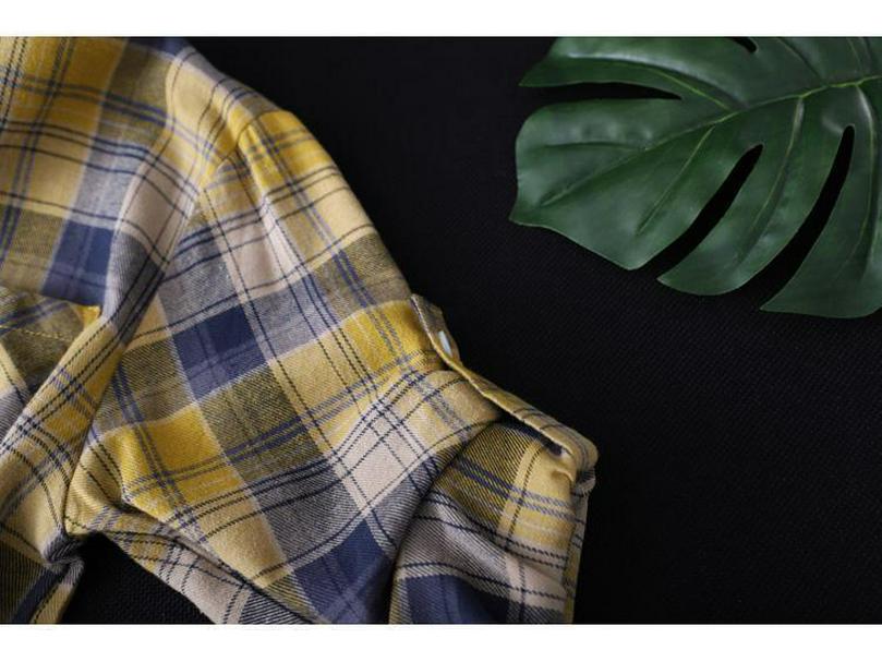 Women's Literary Plaid Mid-Length Shirt, 2025 Spring/Autumn, Long-Sleeve, Versatile Loose Fit