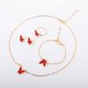 Elegance Style Butterfly Jewelry Set Dripping Oil French Bracelets Earrings Set  Daily Wear